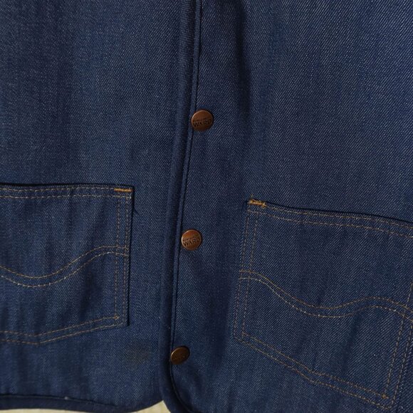 Vintage MONTGOMREY WARD Faux Shearling Denim Vest Size M NOS Western Cowboy - Picture 4 of 8